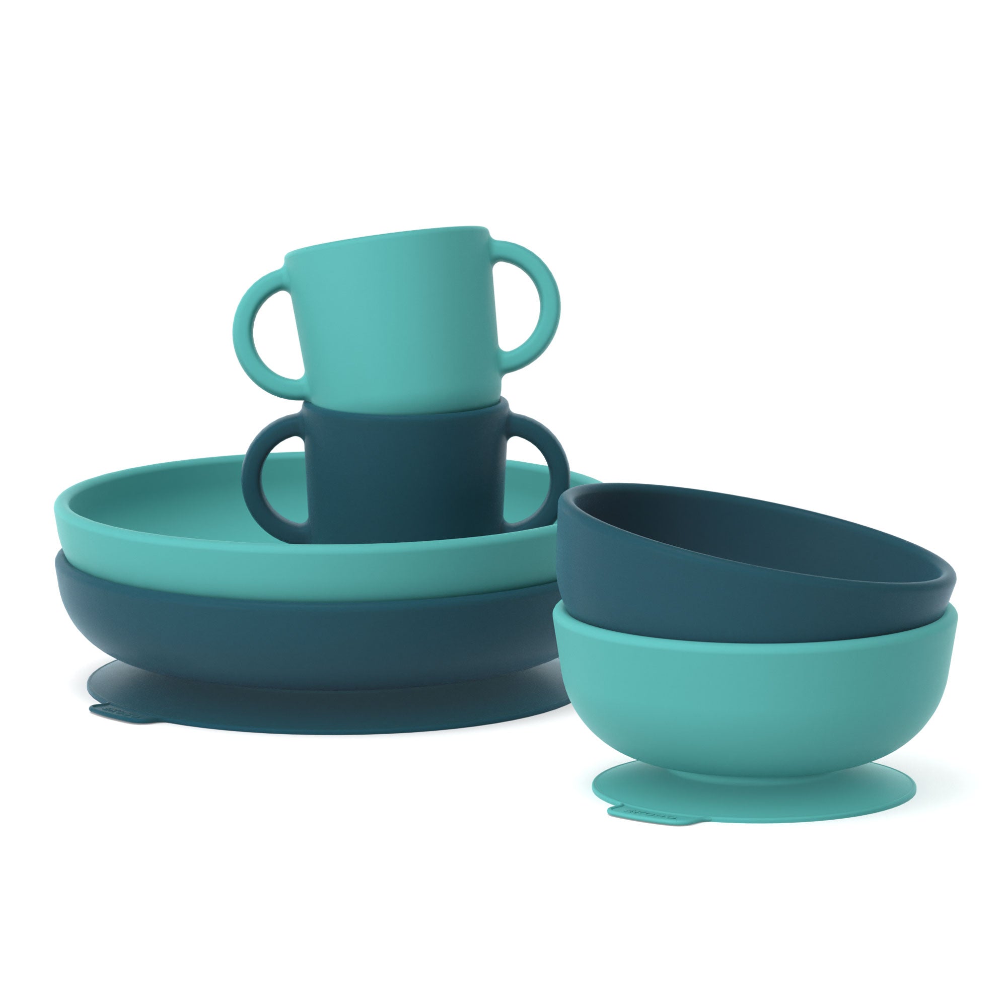 EKOBO Silicone Suction Bowl Set | Blue Abyss Lagoon