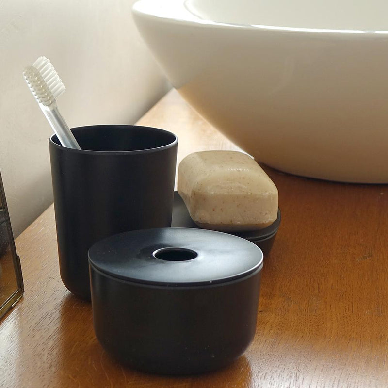 4-Piece Bathroom Counter Set - Black