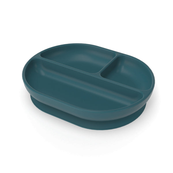 Silicone Divided Baby Suction Plate - Blue Abyss