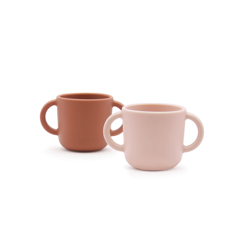 Silicone Training Cup Set - Blush / Terracotta