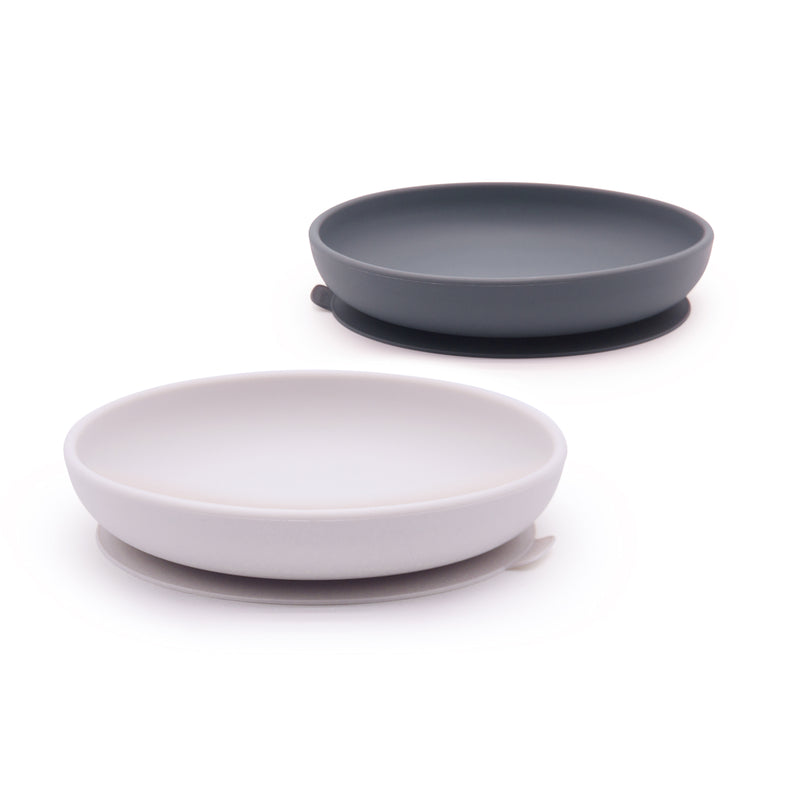 Silicone Suction Plate - Set of 2 Cloud & Storm