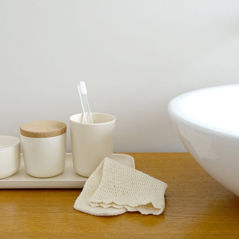 Toothbrush Holder / Bathroom Cup - Off White