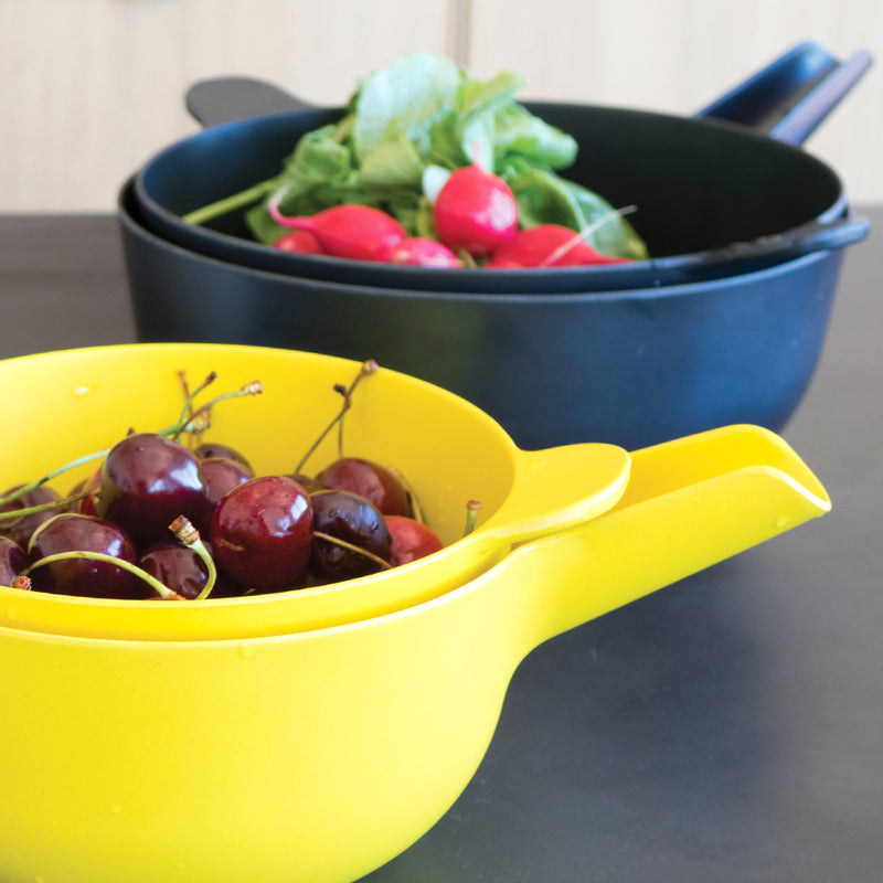 EKOBO - Pronto Small Handy Bowl and Colander Set - Lemon